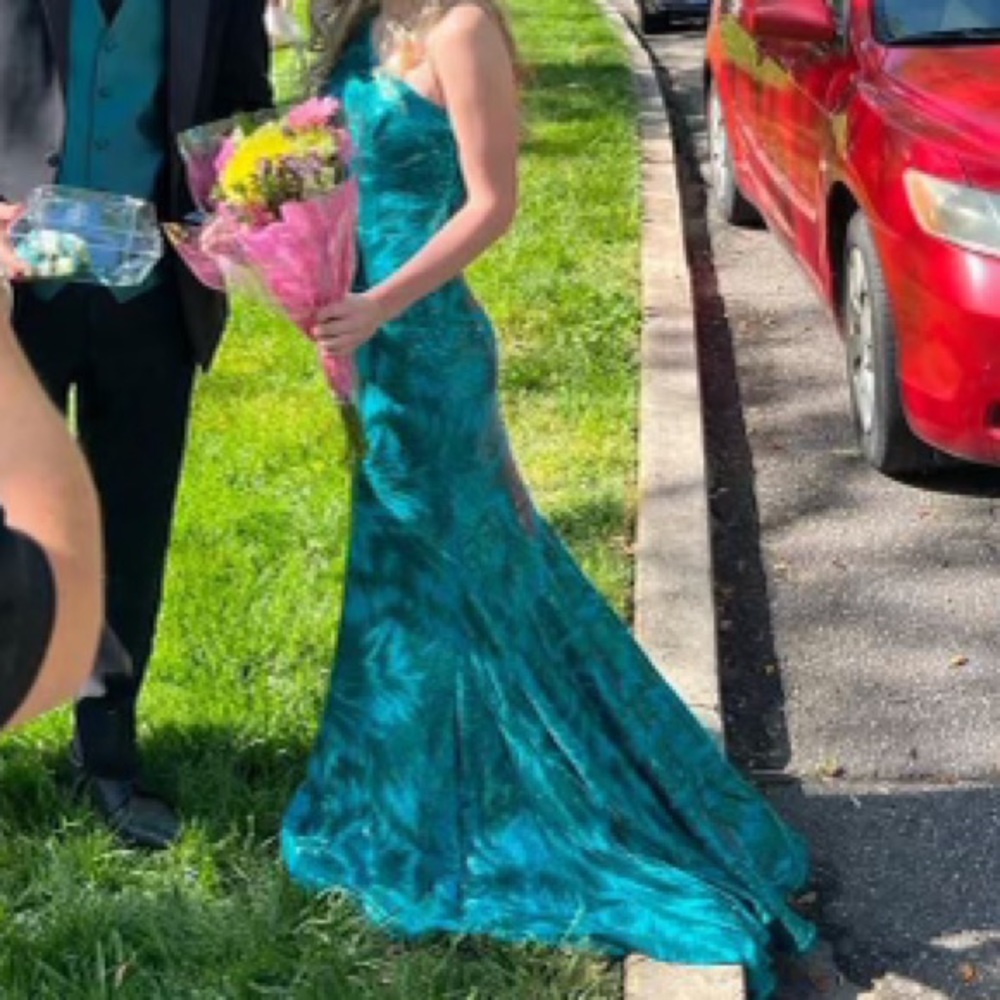 Jovani blue-greenish prom dress. Perfect condition